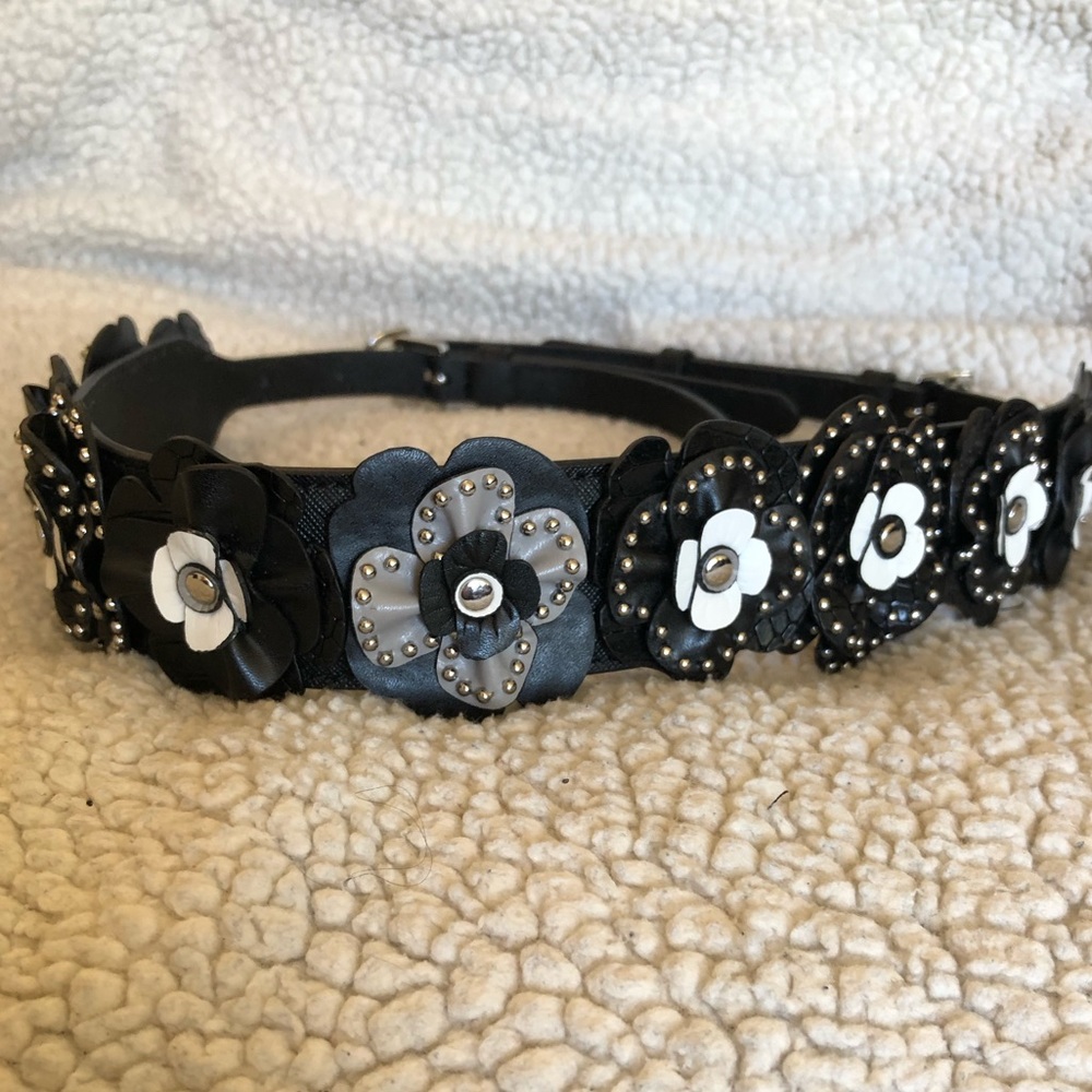 Michael Kors leather flower embellished strap